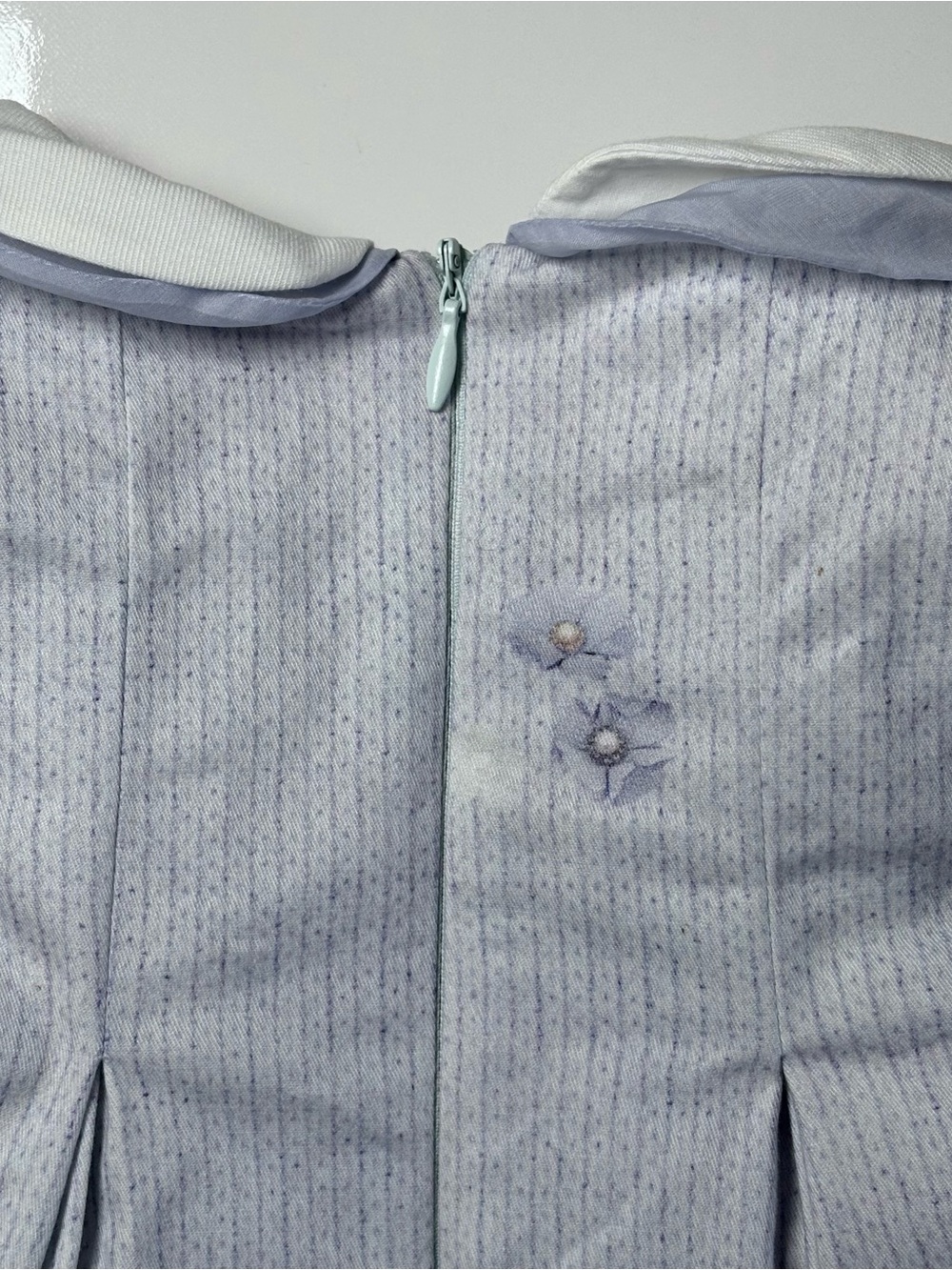 Lapin House Greece Luxury Ice Blue Silk-Blend Tiered Ruffle Dress 7Y Designer - Picture 8 of 8